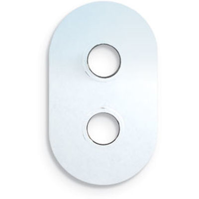 CURVED CORNERS CHROME COVER PLATE TWO HOLE