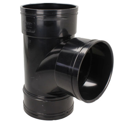 110mm SOLVENT SOIL 92 T/S BRANCH BLACK - BOSS X 2