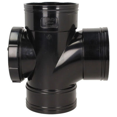 110mm SOLVENT SOIL 92 T/S BRANCH + ACCESS BLACK