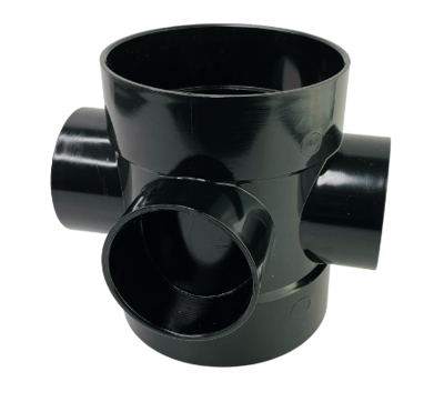 110mm SOLVENT SOIL D/S SHORT BOSS PIPE BLACK