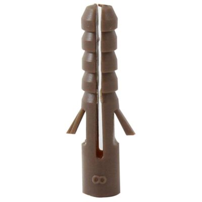 MAXIFIX 100PC 8MM BROWN PLASTIC WALL PLUGS