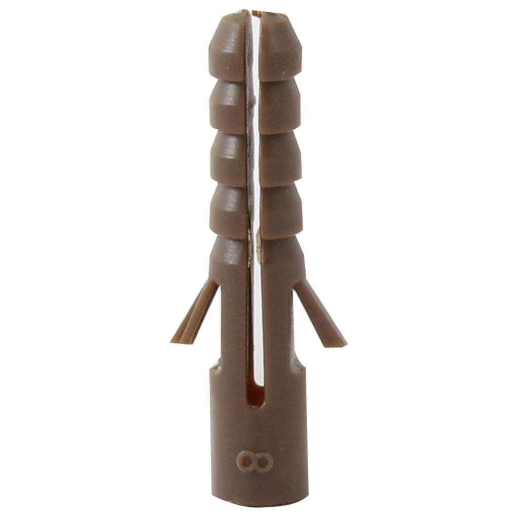 MAXIFIX 100PC 8MM BROWN PLASTIC WALL PLUGS