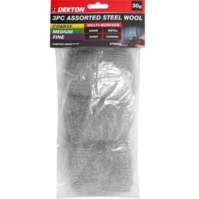 30G X 3PC STEEL WIRE WOOL - ASSORTED, DT80825