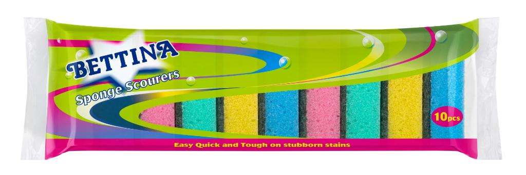 BETTINA RAINBOW 10pc Sponge Scourers Large