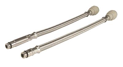 15mm x 10mm PUSHFIT MONOBLOC 300mm FLEXIBLE TAP CONNECTOR - PAIR