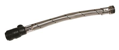 15mm x 1/2" PUSHFIT FLEXIBLE TAP CONNECTOR WITH ISOLATING VALVE 300mm