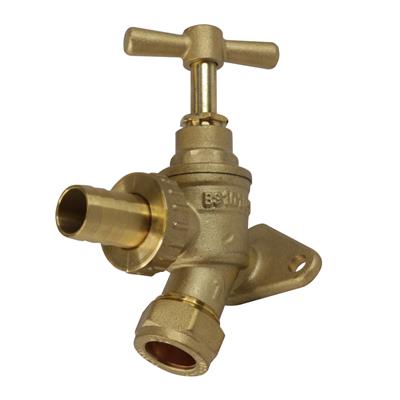 15mm x 1/2" WALL PLATE HOSE UNION BIBTAP