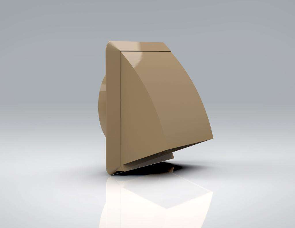 Brown Outlet Cowled Damper - Fits round connection 100mm