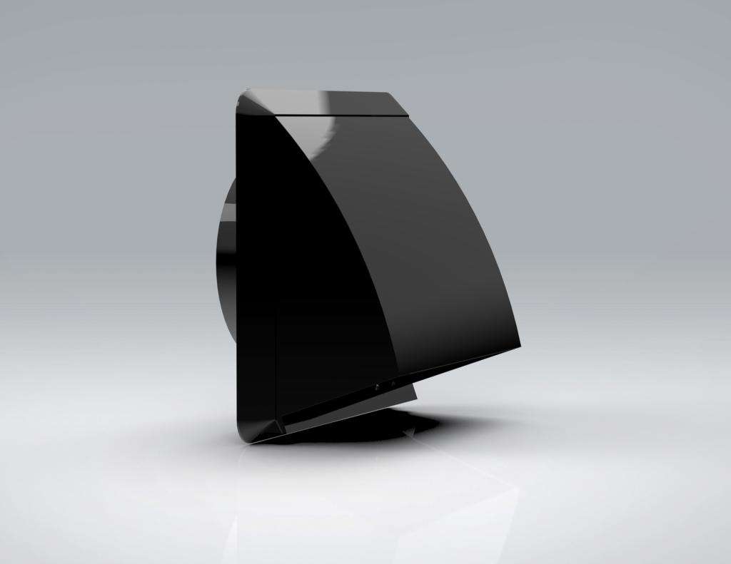 BLACK Outlet Cowled Damper - Fits round connection 100mm