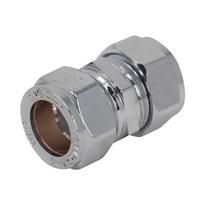 CHROME 15mm STRAIGHT COUPLINGS
