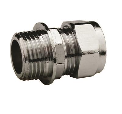 CHROME 15mm x 3/8" STRAIGHT CONNECTOR MALE IRON