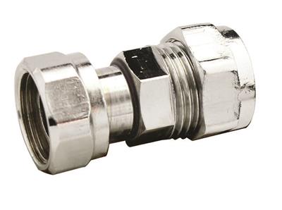 CHROME 15mm x 1/2" STRAIGHT TAP CONNECTOR