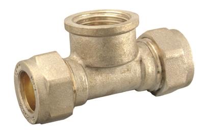 COMPRESSION 22mm x 22mm x 1/2" TEE C x C x FI