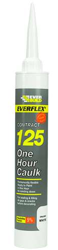 EVERBUILD 125 ONE HOUR DECORATORS FILLER CAULK, WHITE, 300ml, C3 (482349)