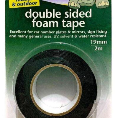 DOUBLE SIDED FOAM TAPE GRN LINER (ULTRA), BLACK, 19mm x 2m