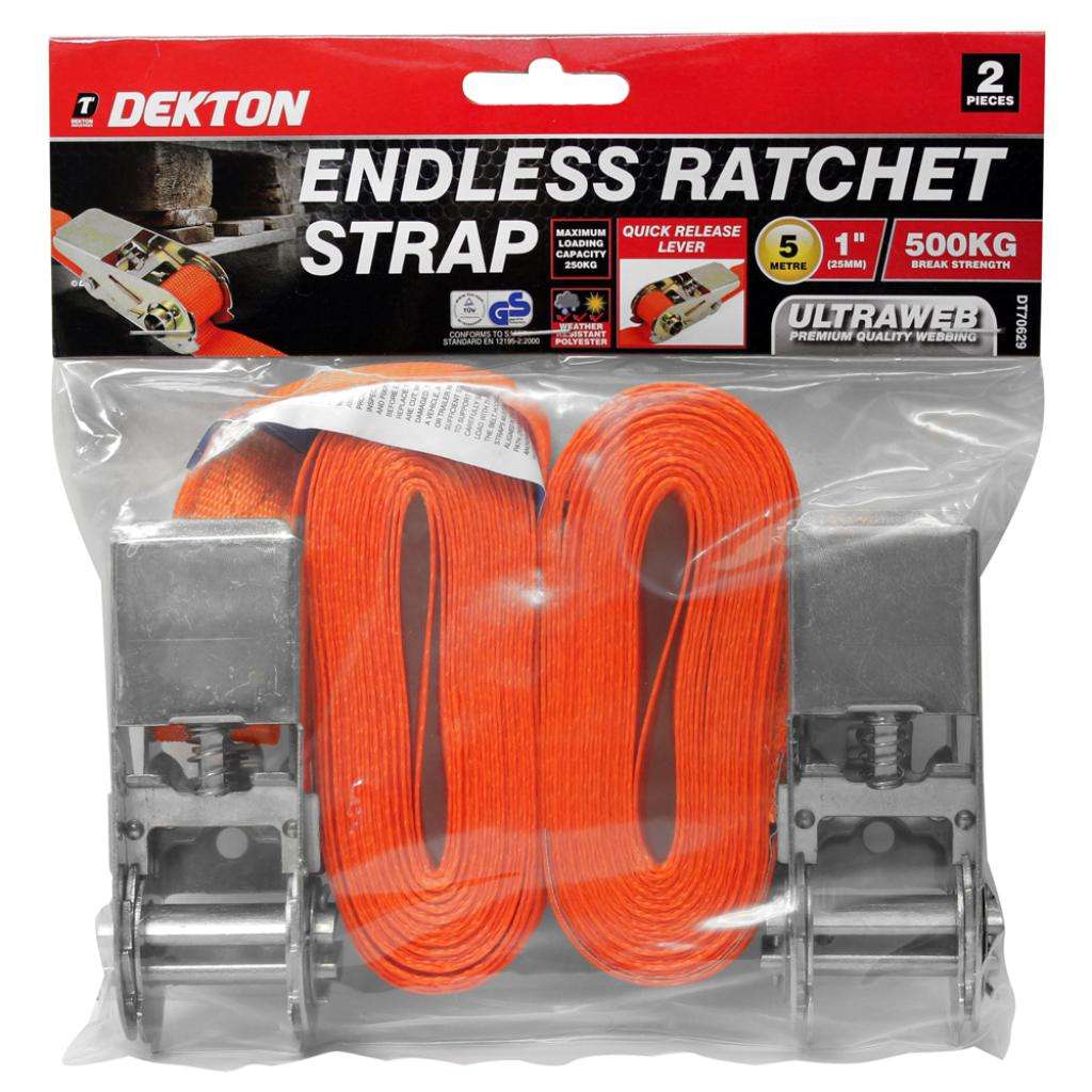ENDLESS RATCHET STRAP SET 2PC 25MM X 5M
