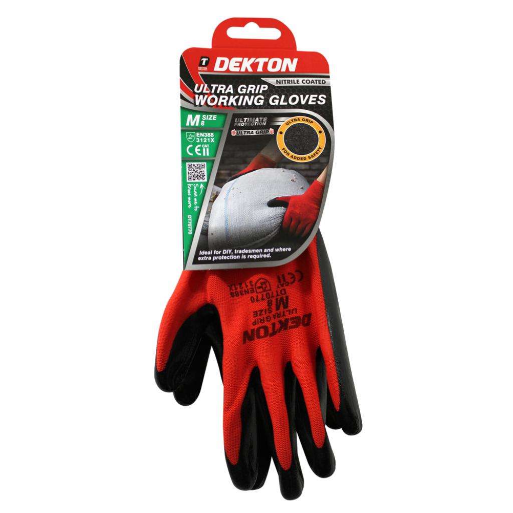 DEKTON ULTRA GRIP NITRILE COATED WORKING GLOVES, SIZE - 8/M , DT70770
