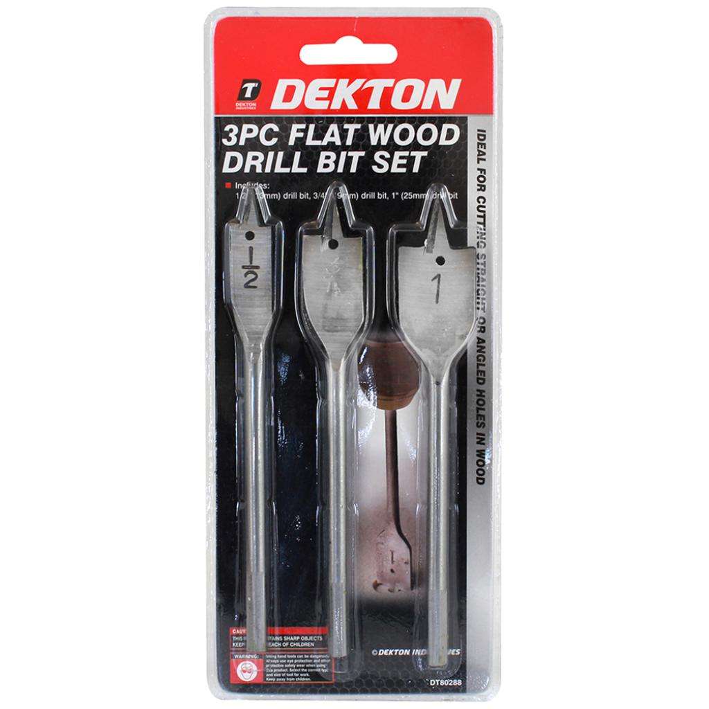 FLAT WOOD DRILL 3PC 1/2'' 3/4'' 1'', DT80288