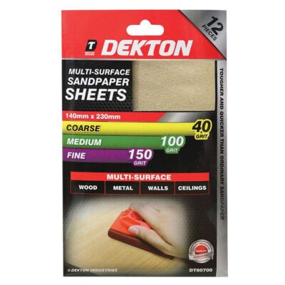 12PC SANDPAPER 4 X COARSE, 4 X MEDIUM, 4 X FINE, DT80700