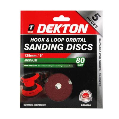 5PC HOOK AND LOOP ORBITAL SANDING DISC, DT80706