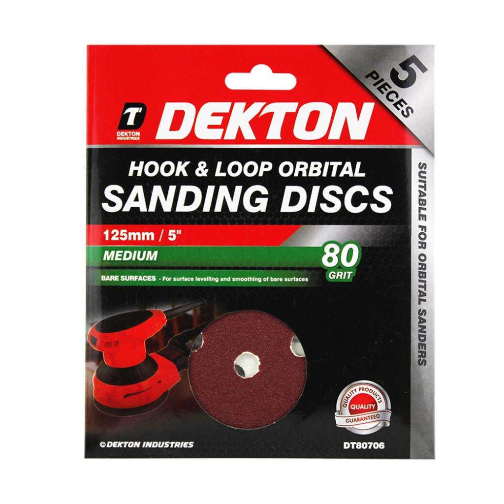 5PC HOOK AND LOOP ORBITAL SANDING DISC, DT80706