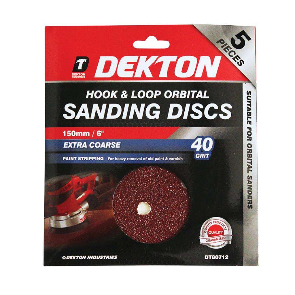 5PC HOOK AND LOOP ORBITAL SANDING DISC, DT80712