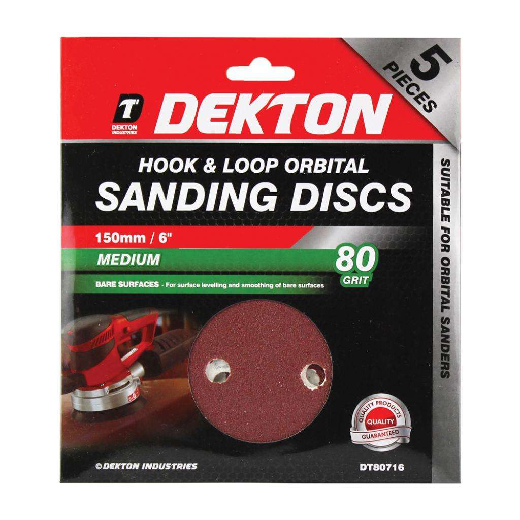 5PC HOOK AND LOOP ORBITAL SANDING DISC, DT80716