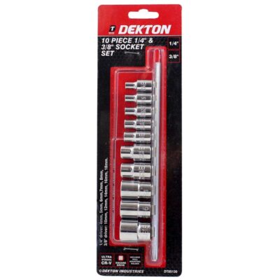 DEKTON 10PC 1/4'' & 3/8'' START SOCKET SET, DT85130
