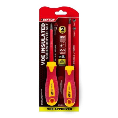DEKTON 2PCS VDE INSULATED SCREWDRIVER SET 2PC, DTV40040