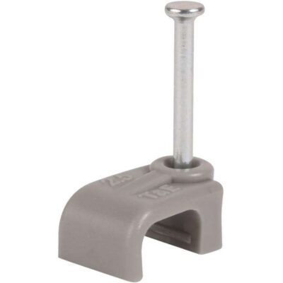 6mm T/E FLAT Clips GREY, 12 BAGS PER CARD, PRICE IS PER CARD