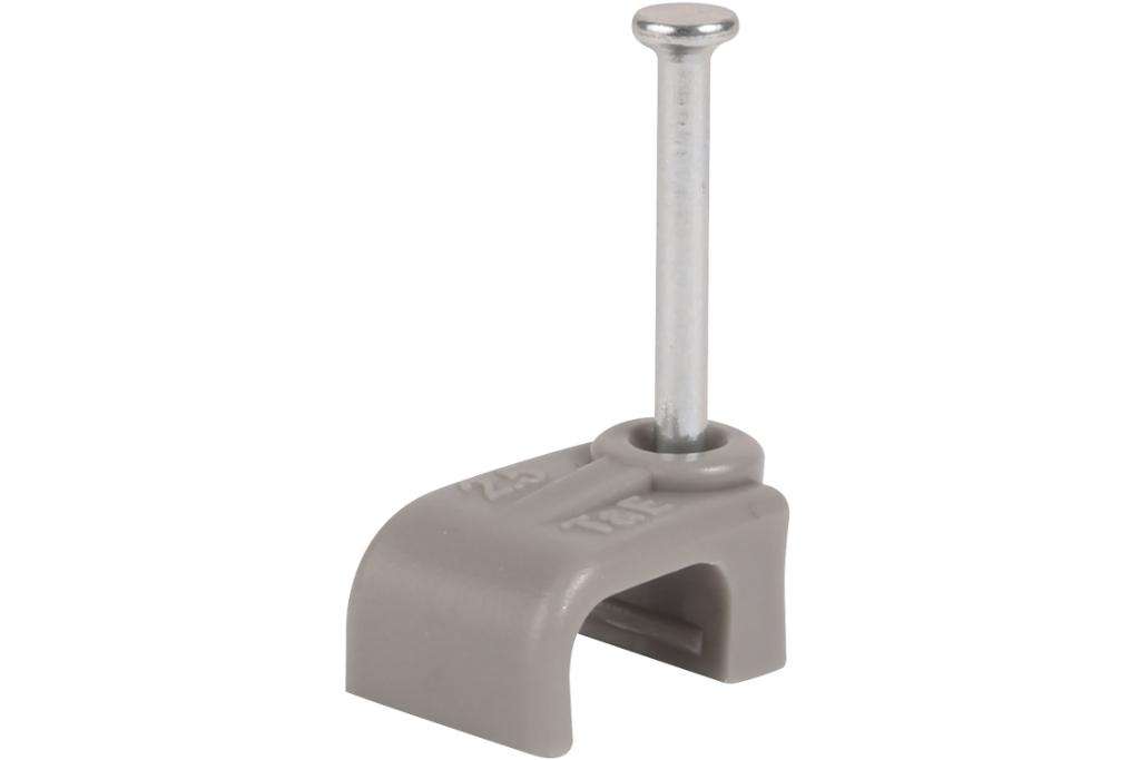 6mm T/E FLAT Clips GREY, 12 BAGS PER CARD, PRICE IS PER CARD