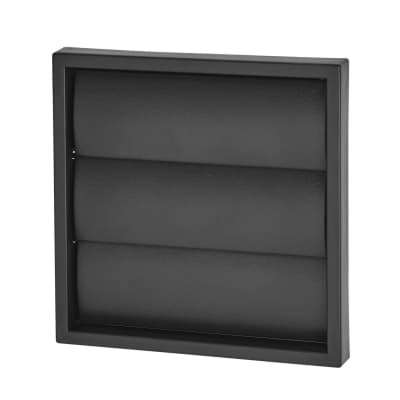 4" EXTERNAL GRAVITY FLAP BACKDRAFT SHUTTER - Black