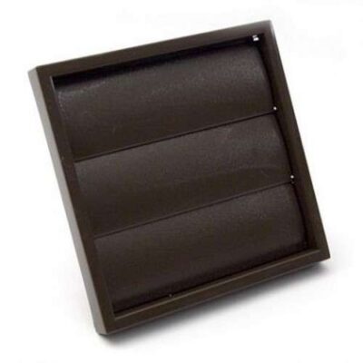 4" EXTERNAL GRAVITY BACKDRAFT FLAP SHUTTER - BROWN