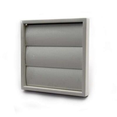 4" 100mm EXTERNAL GRAVITY FLAP BACKDRAFT SHUTTER - GREY