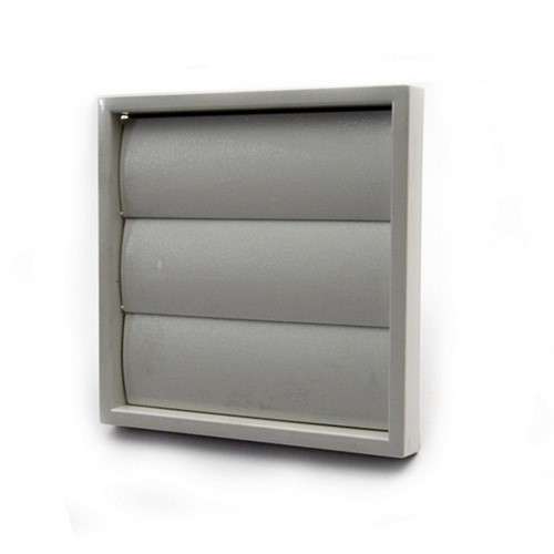 4" 100mm EXTERNAL GRAVITY FLAP BACKDRAFT SHUTTER - GREY
