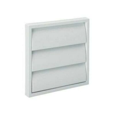 4" EXTERNAL GRAVITY FLAP BACKDRAFT SHUTTER - WHITE