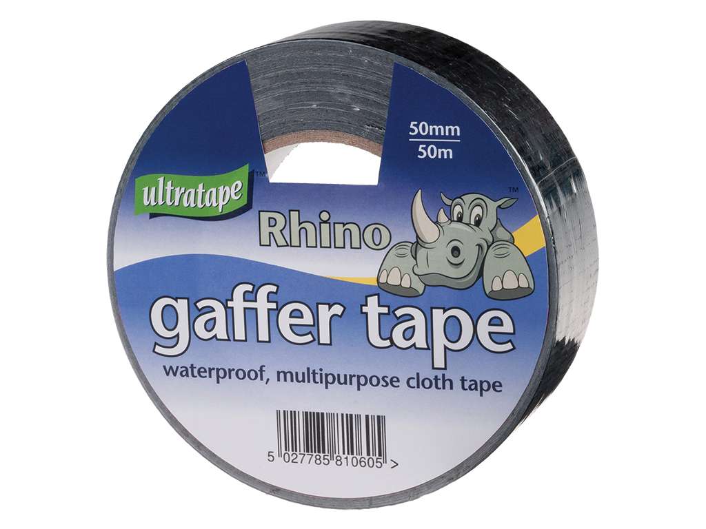 WATERPROOF CLOTH Gaffer / Duct Tape BLACK 50mm WIDE x 50m LONG