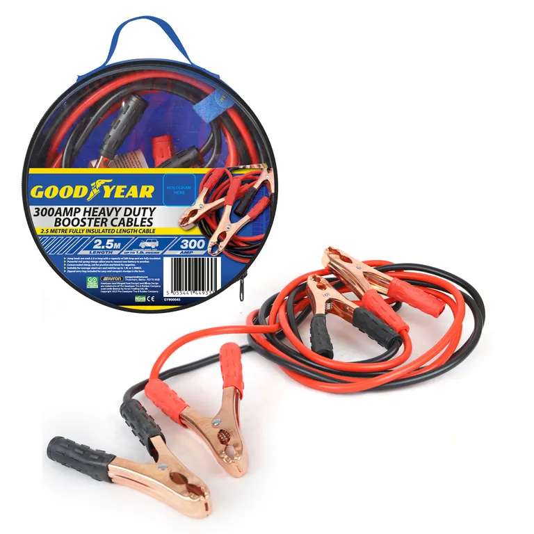 GOODYEAR 2.5 METRE 300AMP HEAVY DUTY BOOSTER CABLES, GY900045