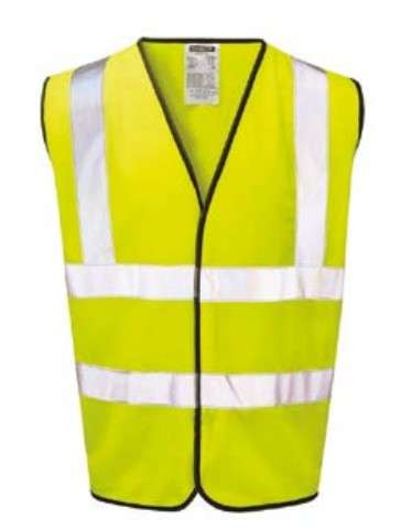 HI-VIZ VEST / WAIST COAT 2 + 2 STRIPES - MEDIUM