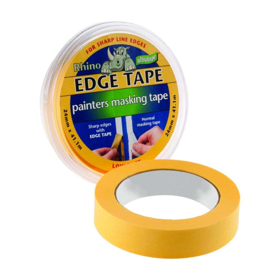 24MM X 41.1M EDGE MASKING TAPE, YELLOW - RHINO