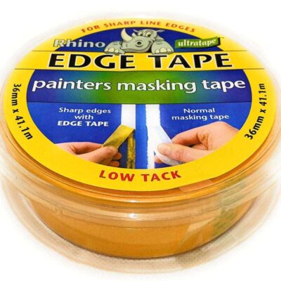 36MM X 41.1M EDGE MASKING TAPE, YELLOW - RHINO