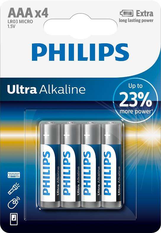 Philips Ultra Alkaline Battery AAA (4 in a pack)