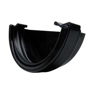 HALF ROUND GUTTERING STOP END EXTERNAL BLACK