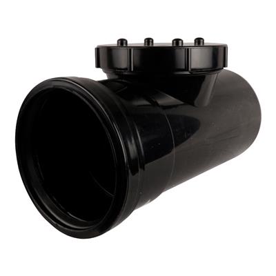 SOIL PUSH FIT SINGLE SOCKET ACCESS PIPE BLACK