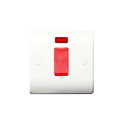 Slimline 1G 45A DP Switch c/w Neon