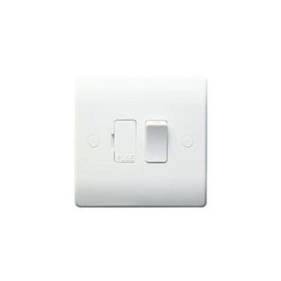 Slimline White 13A Switched Spur Fused Connection Unit c/w FRONT FLEX OUTLET