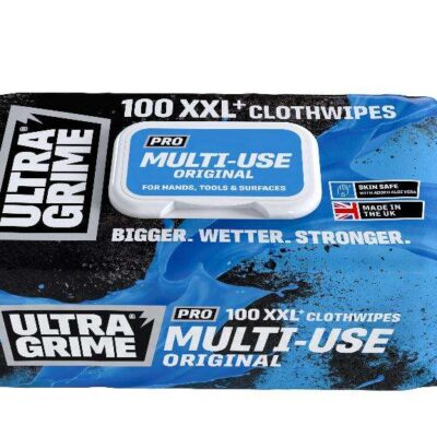 ULTRAGRIME MULTI USE (PRO RANGE),  "THE ORIGINAL", 100 XXL+ WIPES IN BLUE POUCH