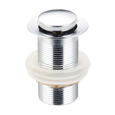 AQS112 - KeyPlumb - Push Down Clicker Basin Waste - Unslotted - Chrome