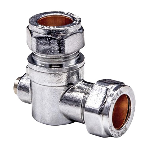KPANGISO15 - KeyPlumb - Angled Isolation Valve - Chrome - 15mm
