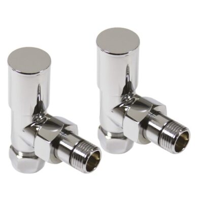 XAV640 - Round Angled Radiator Valves - Pair - Chrome